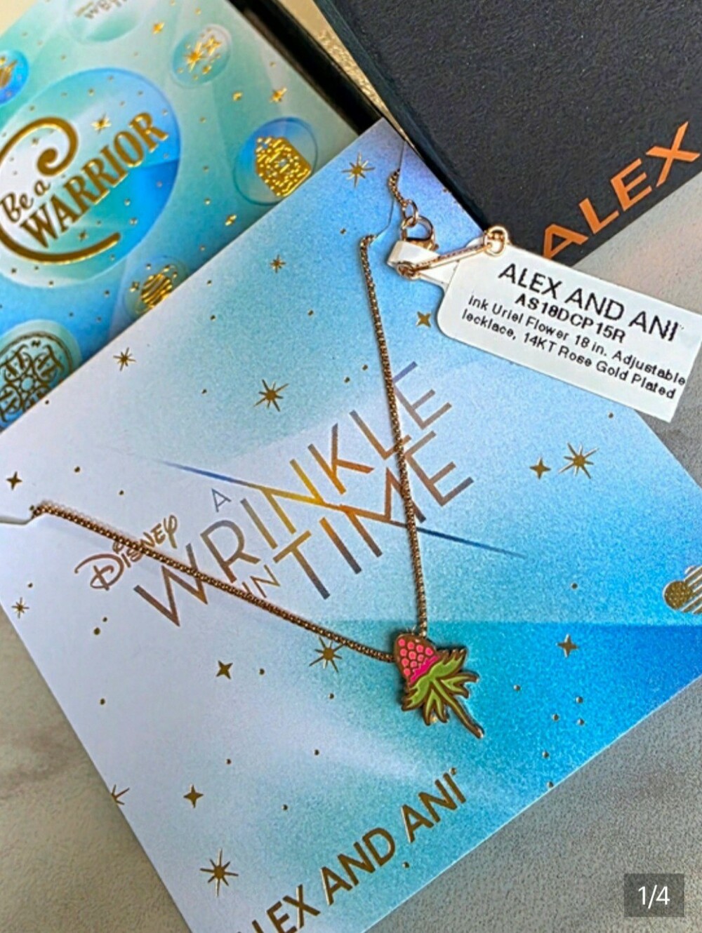Alex and Ani Disney 925 Sterling Silver 14k GP A Wrinkle In Time Necklace NWT